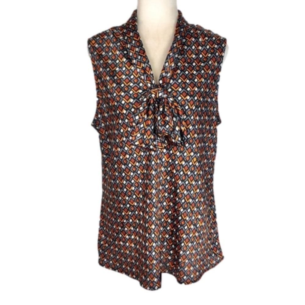 Nine West sleeveless bow blouse